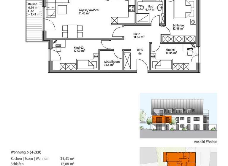 Wohnung zum Kauf - Erstbezug provisionsfrei 429.000 € 4 Zimmer 92,3 m² 1. Geschoss Johannisstraße 14 Reichertshofen 85084