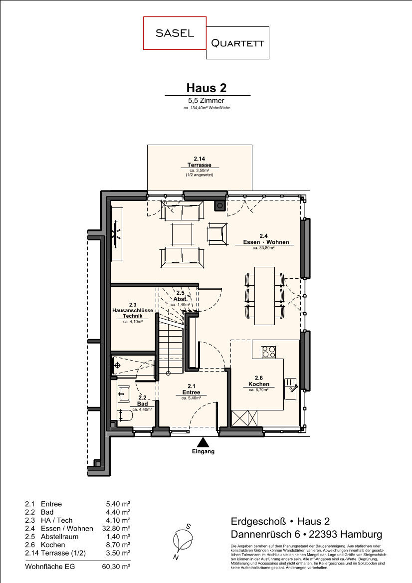 Doppelhaushälfte zum Kauf 929.000 € 5,5 Zimmer 134,9 m²<br/>Wohnfläche 313 m²<br/>Grundstück 01.04.2026<br/>Verfügbarkeit Dannenrüsch 6b Sasel Hamburg 22393