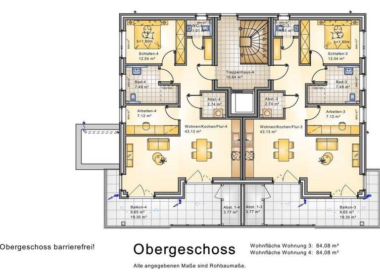 Wohnung zum Kauf 336.320 € 3 Zimmer 84,1 m² Wiefelstede 26215