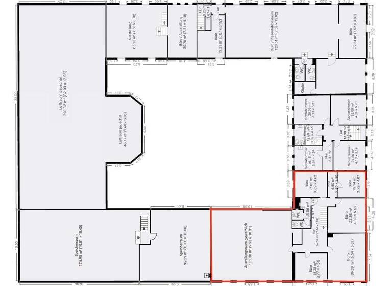 Büro zur Miete provisionsfrei 1.750 € 7 Zimmer 260 m² Bürofläche Benrad-Süd Krefeld 47804