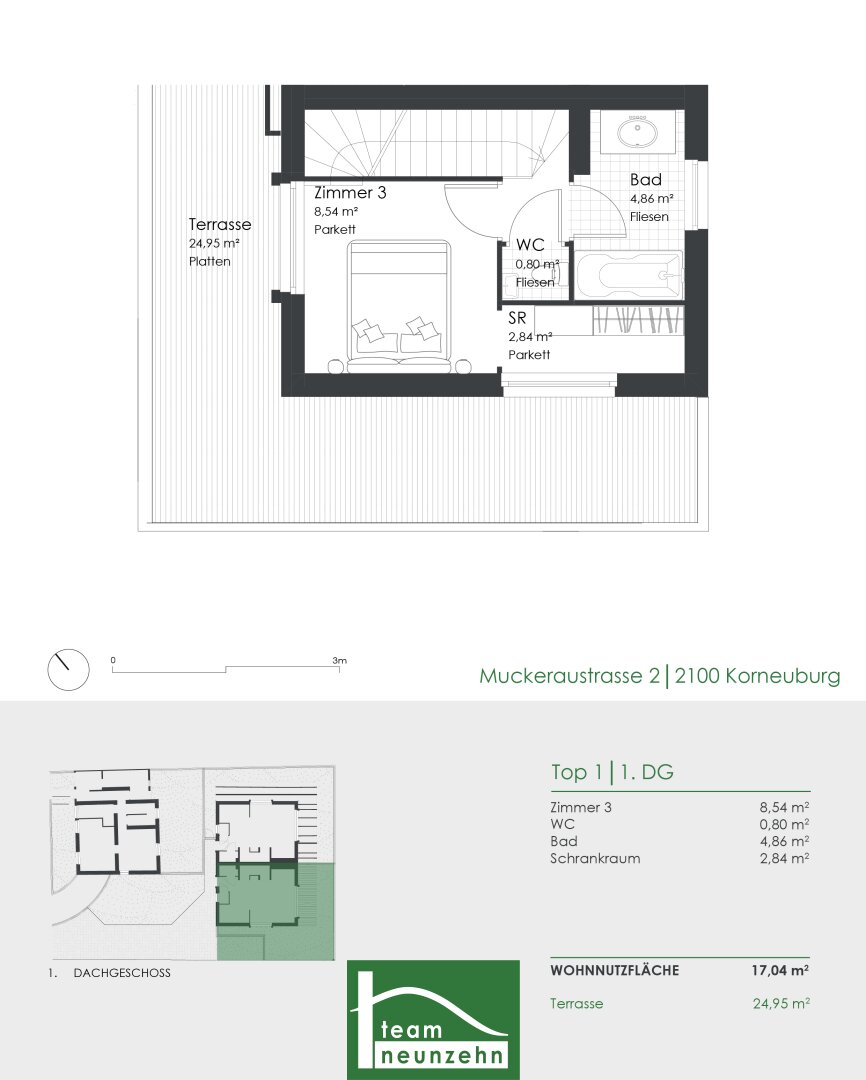 Doppelhaushälfte zum Kauf 495.000 € 4 Zimmer 108,6 m²<br/>Wohnfläche Muckeraustraße 11 Korneuburg 2100