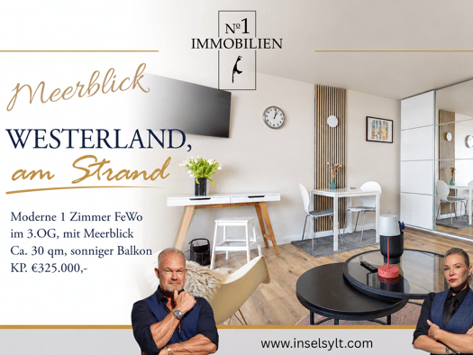 Wohnung zum Kauf 325.000 € 1 Zimmer 33 m² 3. Geschoss frei ab sofort Andreas-Dirks-Straße Westerland Sylt 25980