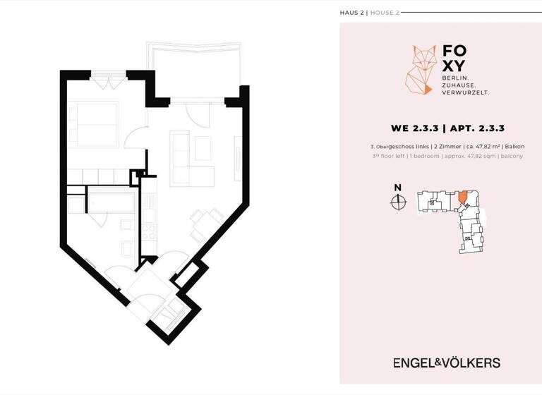 Wohnung zum Kauf provisionsfrei 415.000 € 2 Zimmer 47,8 m² 3. Geschoss frei ab sofort Wiesbadener Straße 56K Wilmersdorf Berlin 14197