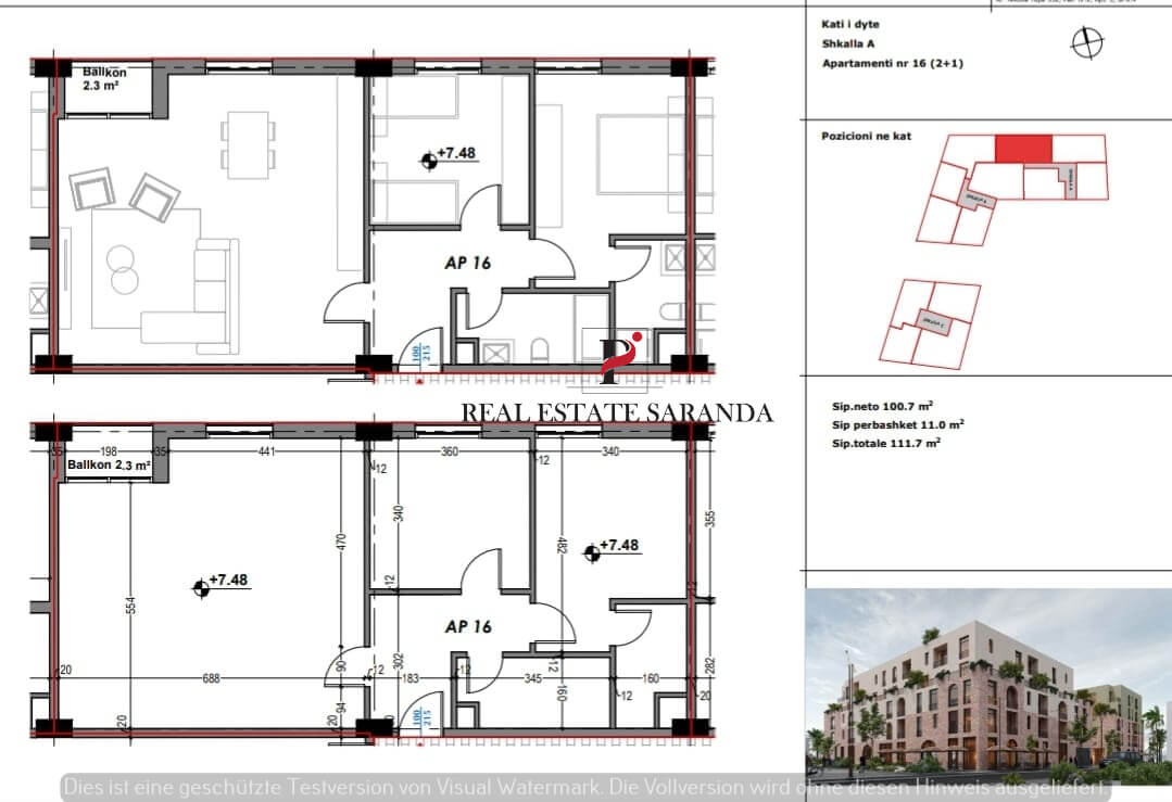 Studio zum Kauf 2 Zimmer 111,7 m²<br/>Wohnfläche 2.<br/>Geschoss ab sofort<br/>Verfügbarkeit Saranda 9701