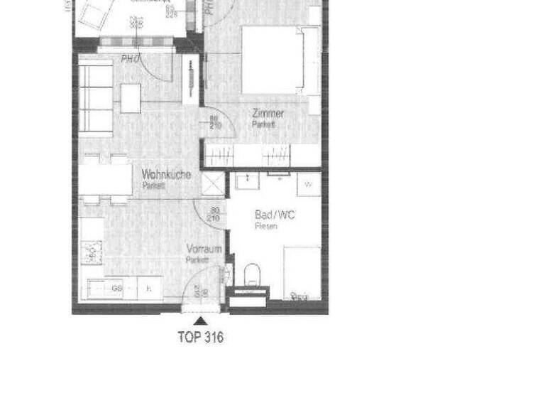Wohnung zur Miete 561 € 2 Zimmer 43,4 m² 3. Geschoss St. Pölten 3100