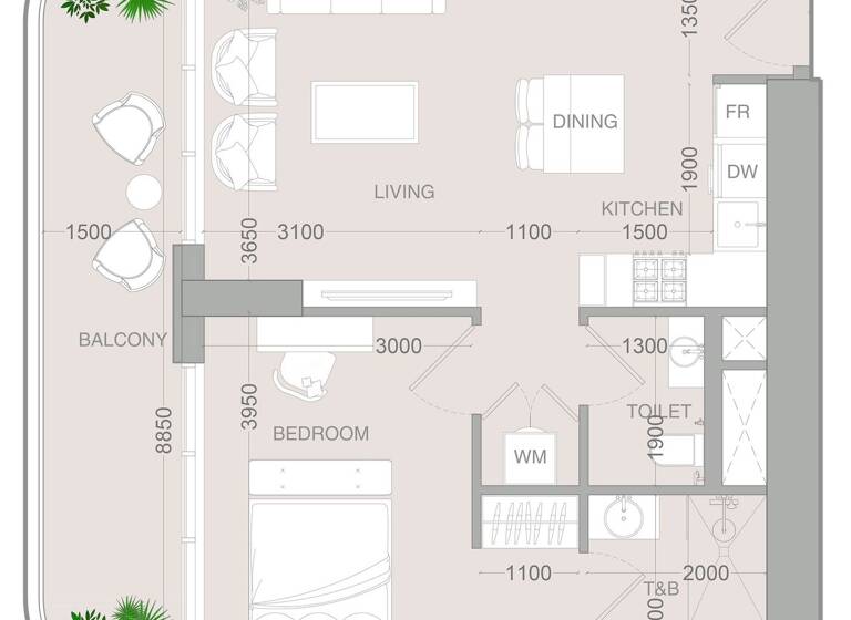 Wohnung zum Kauf provisionsfrei 300.883 € 2 Zimmer 68,3 m² Dubai 00000