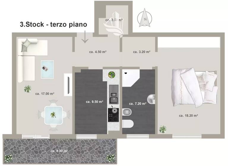 Studio zum Kauf 320.000 € 2 Zimmer 63 m² 3. Geschoss Leifers 39055