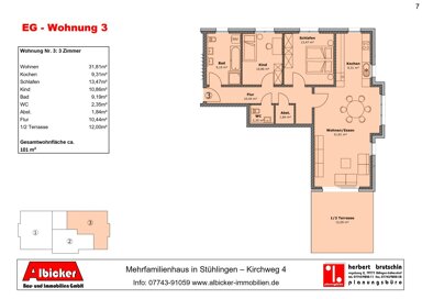 Wohnung zum Kauf provisionsfrei 383.800 € 3 Zimmer 101 m² Kirchweg 4 Stühlingen Stühlingen 79780