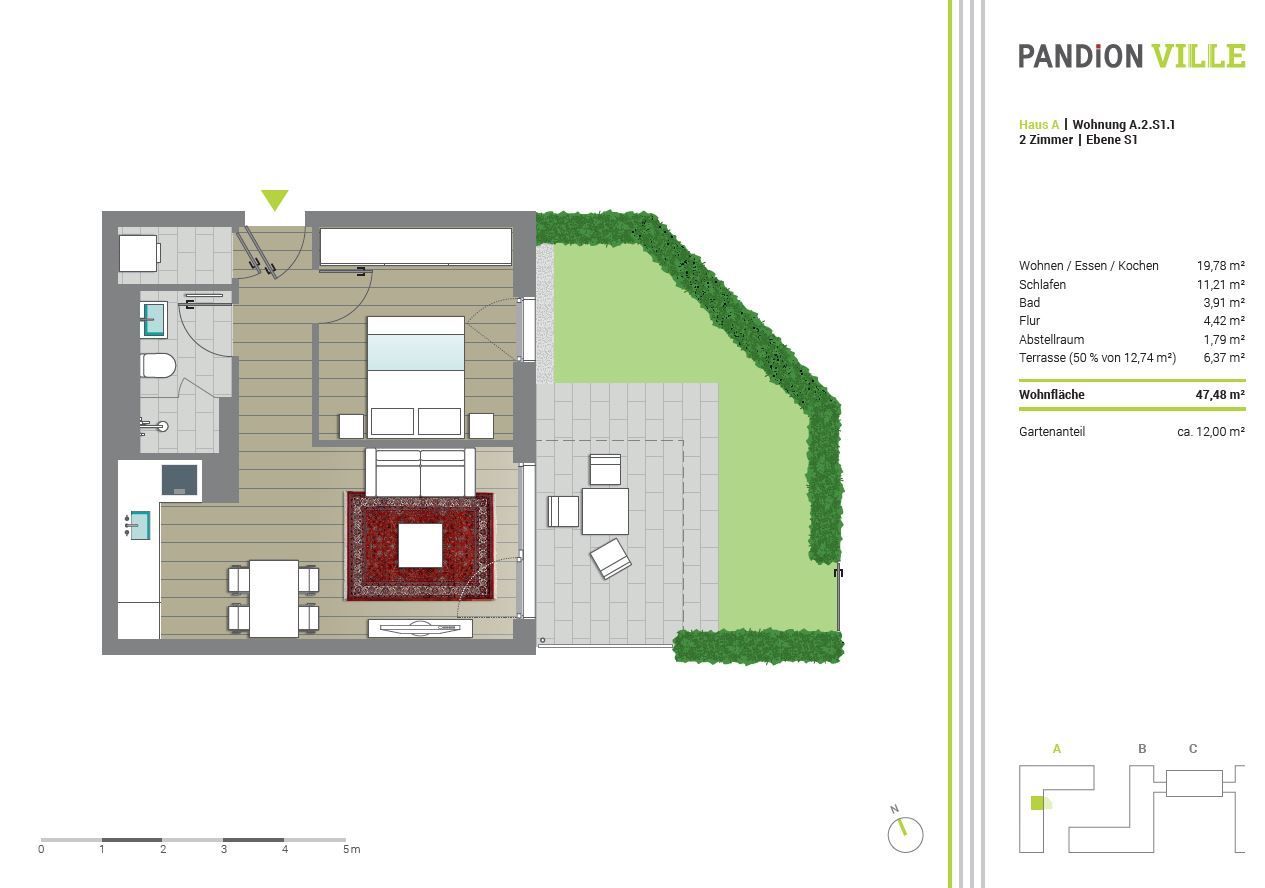 Wohnung zur Miete 810 € 2 Zimmer 47,5 m²<br/>Wohnfläche EG<br/>Geschoss 01.03.2025<br/>Verfügbarkeit Fritz-Bauer-Straße 7 Finkenhof Bonn 53123