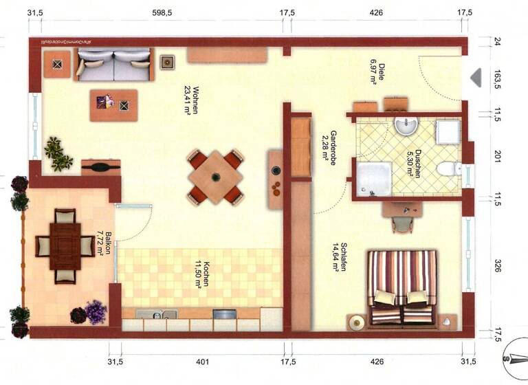 Wohnung zum Kauf 270.000 € 2 Zimmer 68 m² 1. Geschoss Remagen 53424