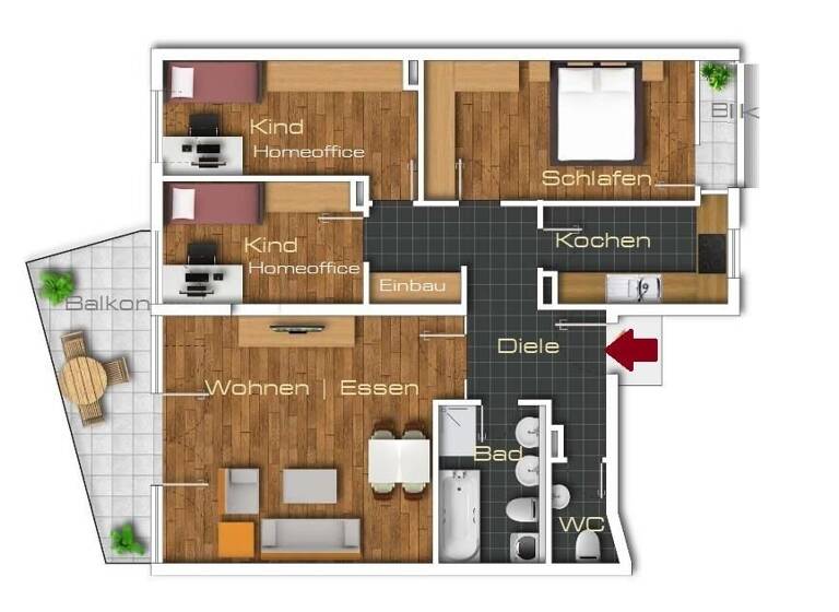 Wohnung zur Miete 1.740 € 4 Zimmer 102 m²<br/>Wohnfläche 2.<br/>Geschoss Gärten h d Veste Nürnberg 90409