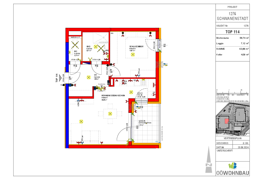 Wohnung zur Miete 669 € 2 Zimmer 56,7 m²<br/>Wohnfläche 2.<br/>Geschoss Alleehof 4 und 5 Schwanenstadt 4690