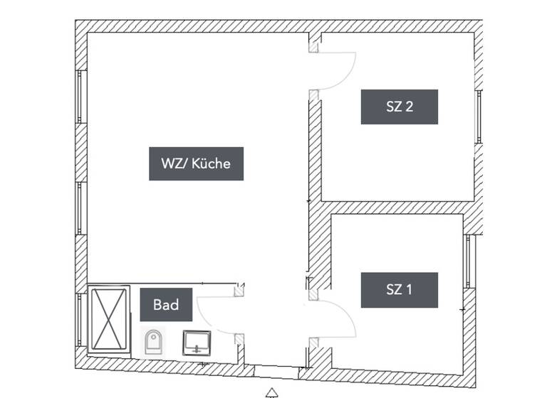 Wohnung zur Miete 570 € 2,5 Zimmer 50 m² 1. Geschoss Cracau Krefeld 47799