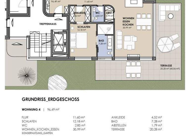 Wohnung zur Miete - Erstbezug 1.250 € 2,5 Zimmer 96,5 m² EG Elsen Paderborn / Elsen 33106