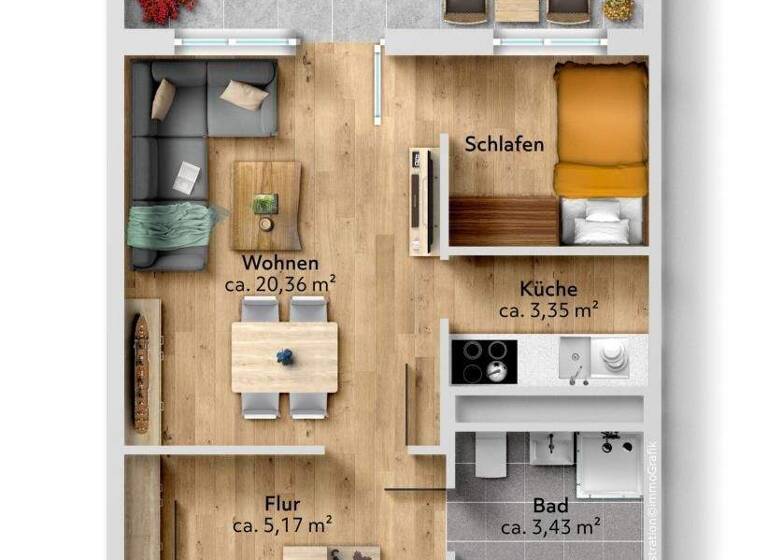 Studio zur Miete 190 € 1 Zimmer 35,8 m² 8. Geschoss Bruno-Granz-Straße 70a Morgenleite Chemnitz 09122