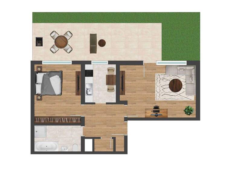 Terrassenwohnung zum Kauf provisionsfrei 220.000 € 2 Zimmer 72 m² EG Aachener Str. 120A Würselen 52146