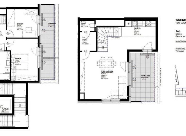 Wohnung zur Miete 1.209 € 3 Zimmer 84,4 m² 5. Geschoss frei ab 01.07.2026 Prager Straße 105 + 109 Wien 1210