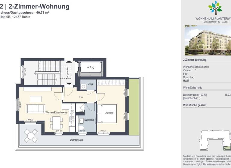 WG-Zimmer zur Miete 1.235 € 2 Zimmer 61 m² Geschoss 4/5 frei ab 01.06.2026 Eichbuschallee 9 Plänterwald Berlin 12437