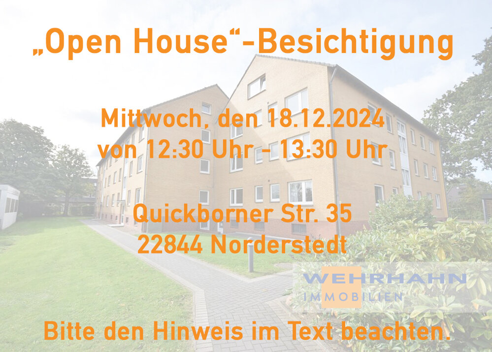 Wohnung zur Miete 850 € 1,5 Zimmer 45 m²<br/>Wohnfläche Quickborner Straße 31 Friedrichsgabe Norderstedt 22844