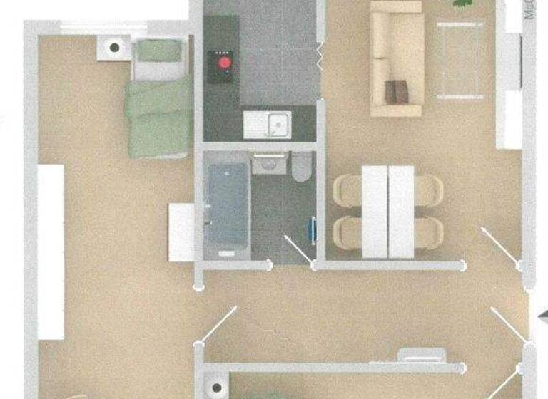 Wohnung zur Miete 845 € 2 Zimmer 50 m² 4. Geschoss frei ab 01.06.2026 Groß Klein Rostock 18109