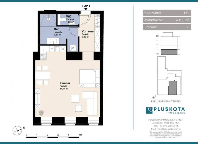 Studio zum Kauf 150.000 € 1 Zimmer 50 m² EG Wien 1100