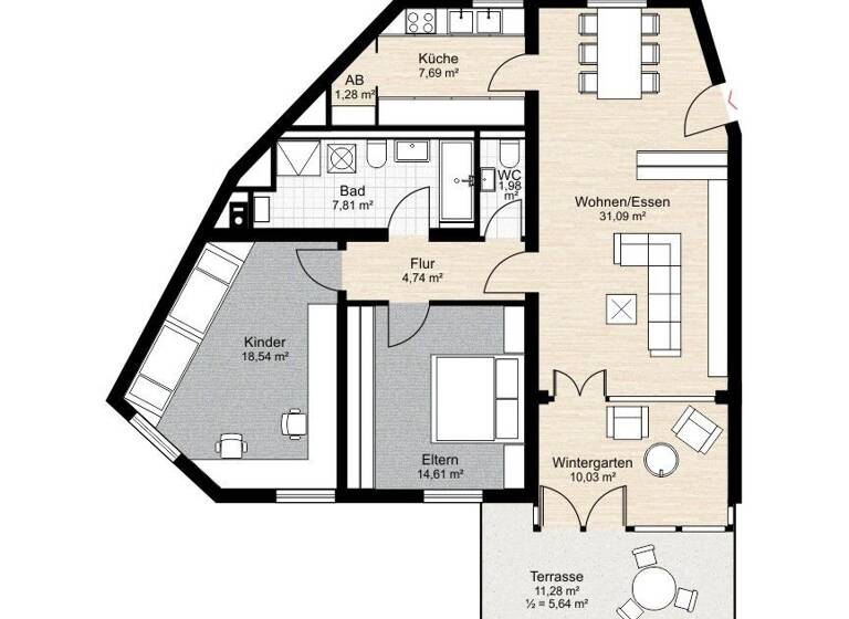 Wohnung zum Kauf 319.000 € 3 Zimmer 100 m²<br/>Wohnfläche EG<br/>Geschoss Memmingen Memmingen 87700