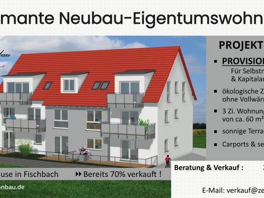 Wohnung zum Kauf - Erstbezug provisionsfrei 546.000 € 3 Zimmer 91,2 m² 1. Geschoss Hutbergstraße 2a Fischbach Nürnberg 90475