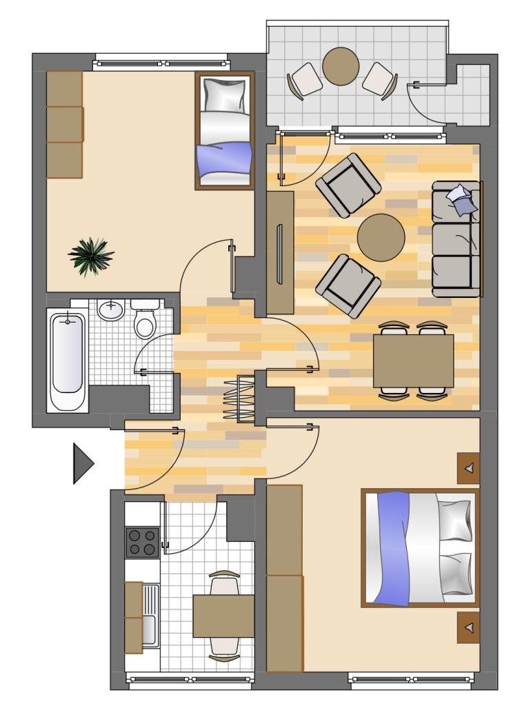 Wohnung zur Miete 688 € 3 Zimmer 59,7 m²<br/>Wohnfläche 2.<br/>Geschoss Münkershütten 1 Weidenau - West Siegen 57076