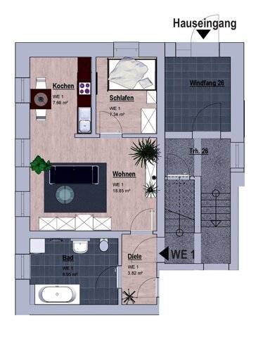 Wohnung zur Miete 412,17 € 2 Zimmer 48,5 m² EG Fabrikstraße Coswig 01640