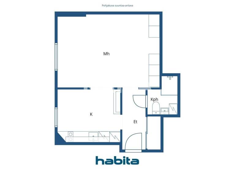 Studio zum Kauf 382.000 € 1 Zimmer 44 m² 3. Geschoss Korkeavuorenkatu 7 Helsinki 00140