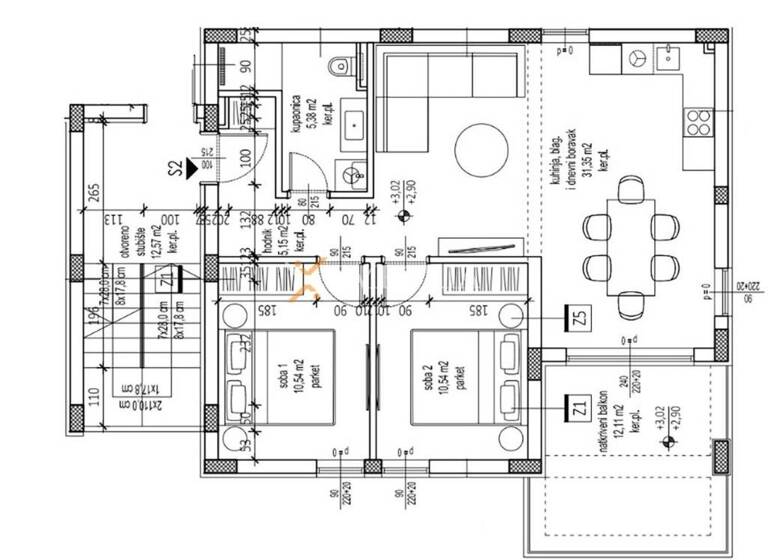 Wohnung zum Kauf 502.000 € 3 Zimmer 97 m² 1. Geschoss Petrcane - Kozino