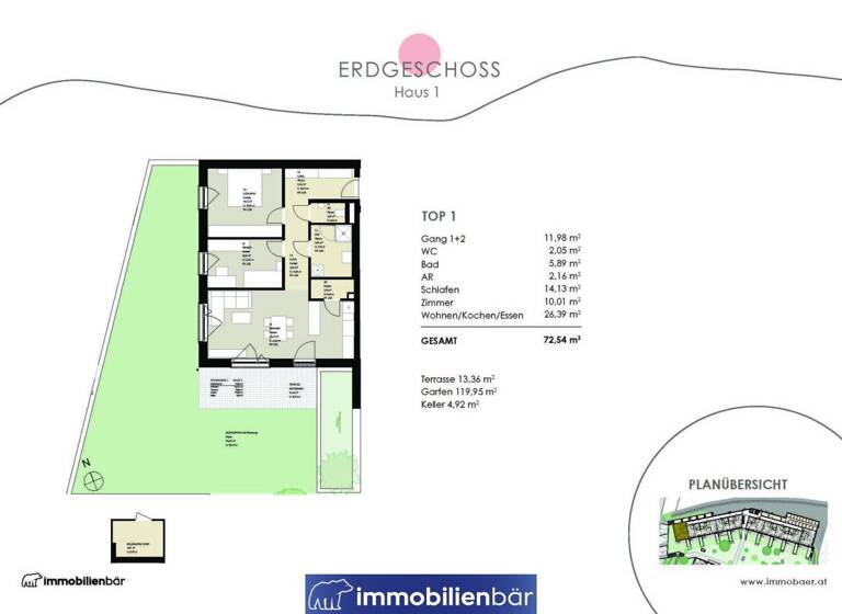 Wohnung zum Kauf - Erstbezug 389.600 € 3 Zimmer 72,5 m² EG Kienzlstraße 5 Bad Schallerbach 4701