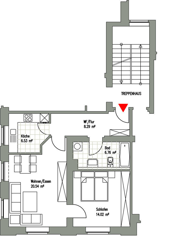 Studio zur Miete 560 € 2 Zimmer 56 m²<br/>Wohnfläche 1.<br/>Geschoss 15.01.2025<br/>Verfügbarkeit Krämpfervorstadt Erfurt 99085