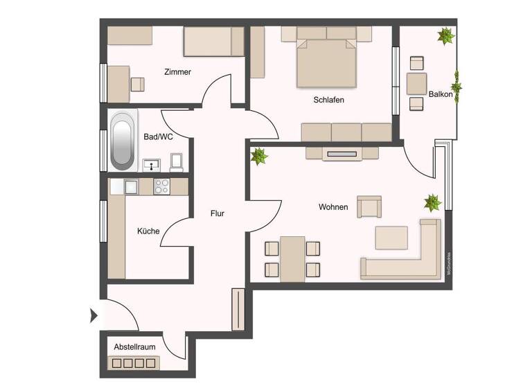 Wohnung zum Kauf 329.000 € 3 Zimmer 75 m² Waiblingen 71334