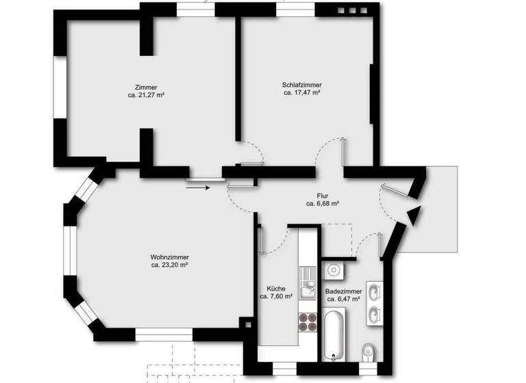 Wohnung zum Kauf 265.000 € 3 Zimmer 83 m² Bürgerpark Bremen / Schwachhausen 28209