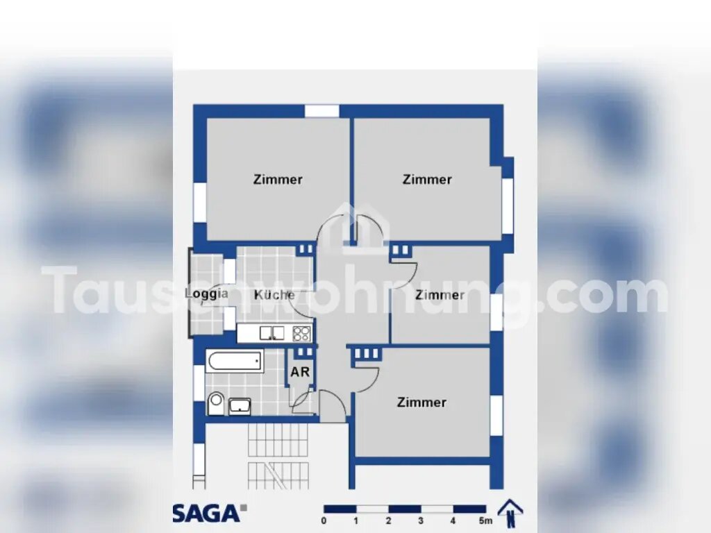 Wohnung zur Miete Tauschwohnung 600 € 3,5 Zimmer 82 m²<br/>Wohnfläche 2.<br/>Geschoss Otterndorf Hamburg 21107