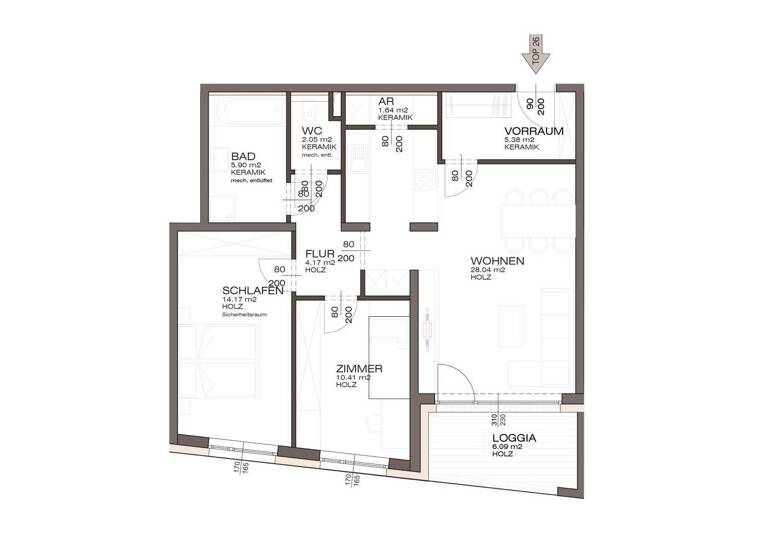 Wohnung zur Miete - Erstbezug 917 € 3,5 Zimmer 71,6 m² Vöcklabruck 4840