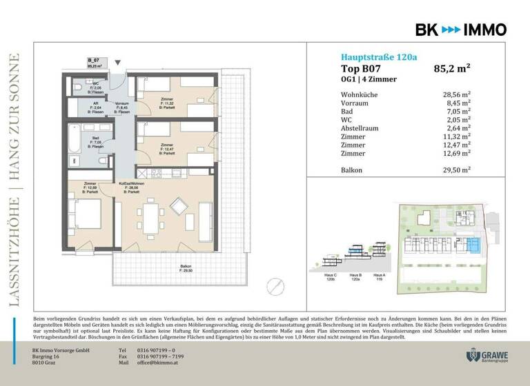 Wohnung zum Kauf - Erstbezug 435.000 € 4 Zimmer 85,2 m² 1. Geschoss Hauptstraße Laßnitzhöhe 8301
