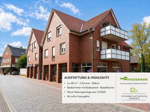Wohnung zum Kauf als Kapitalanlage geeignet 195.000 € 3 Zimmer 80 m² Steinfeld Steinfeld 49439