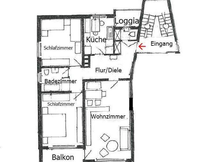 Wohnung zur Miete 1.090 € 3 Zimmer 2. Geschoss frei ab 15.05.2026 Allensbach 78476