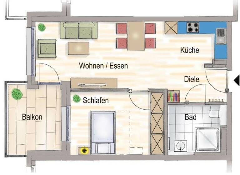 Wohnung zur Miete 650 € 2 Zimmer 58 m²<br/>Wohnfläche ab sofort<br/>Verfügbarkeit Dinkelsbühler Str. 34 Wassertrüdingen Wassertrüdingen 91717