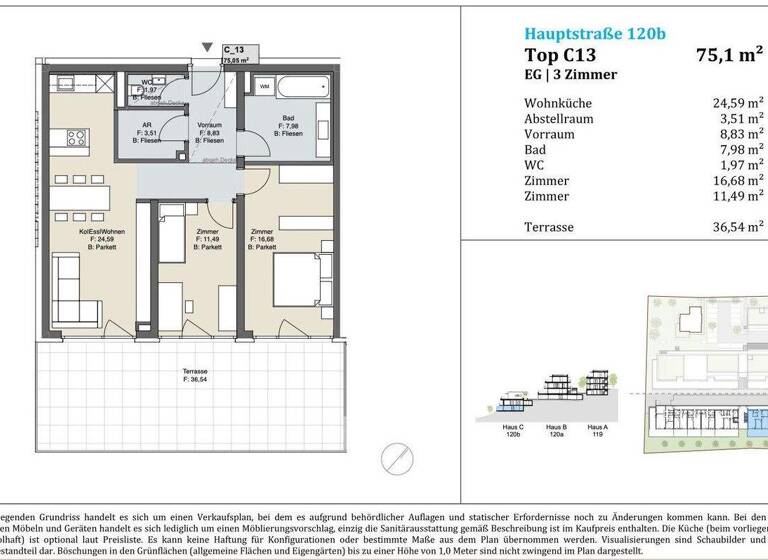 Wohnung zum Kauf - Erstbezug 399.000 € 3 Zimmer 75,1 m² EG Hauptstraße Laßnitzhöhe 8301