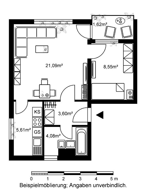 Wohnung zur Miete 630 € 1,5 Zimmer 44,6 m²<br/>Wohnfläche 5.<br/>Geschoss 01.02.2025<br/>Verfügbarkeit Ostpreußenstraße 26 Seulberg Friedrichsdorf 61381