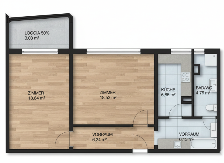 Wohnung zum Kauf 226.000 € 2 Zimmer 61,1 m² 8. Geschoss Friedrichsfelde Berlin 10319