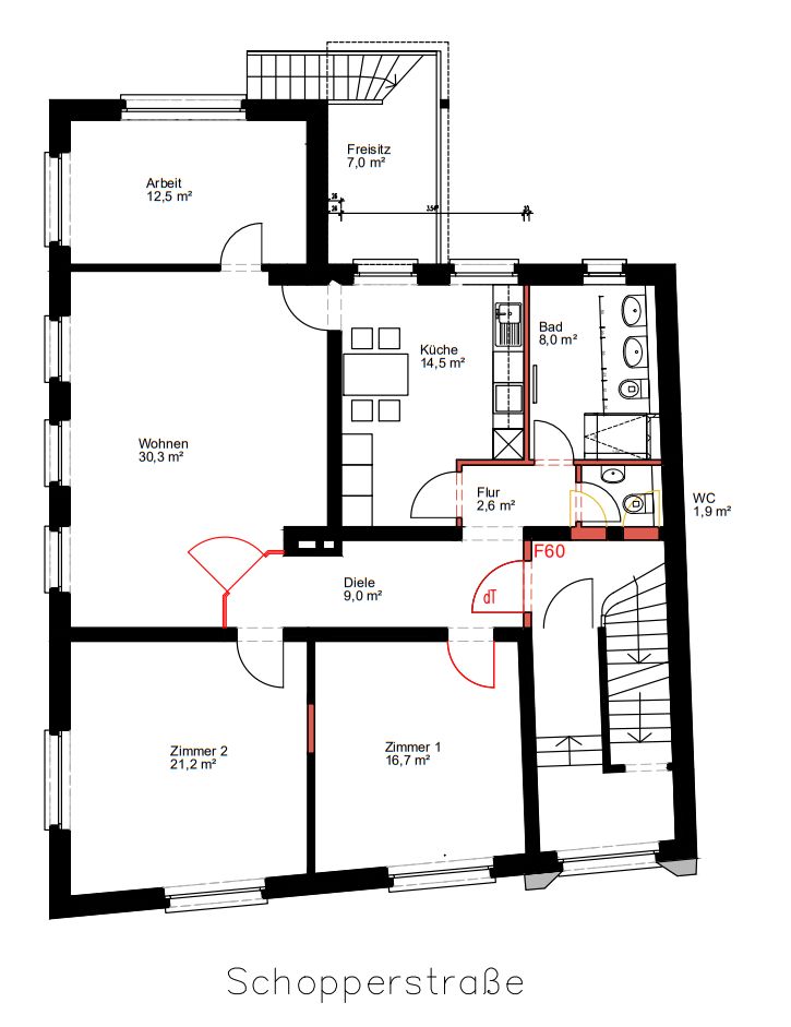 Wohnung zur Miete 880 € 4 Zimmer 120 m²<br/>Wohnfläche EG<br/>Geschoss Schopperstraße 4 Zeulenroda Zeulenroda-Triebes 07937