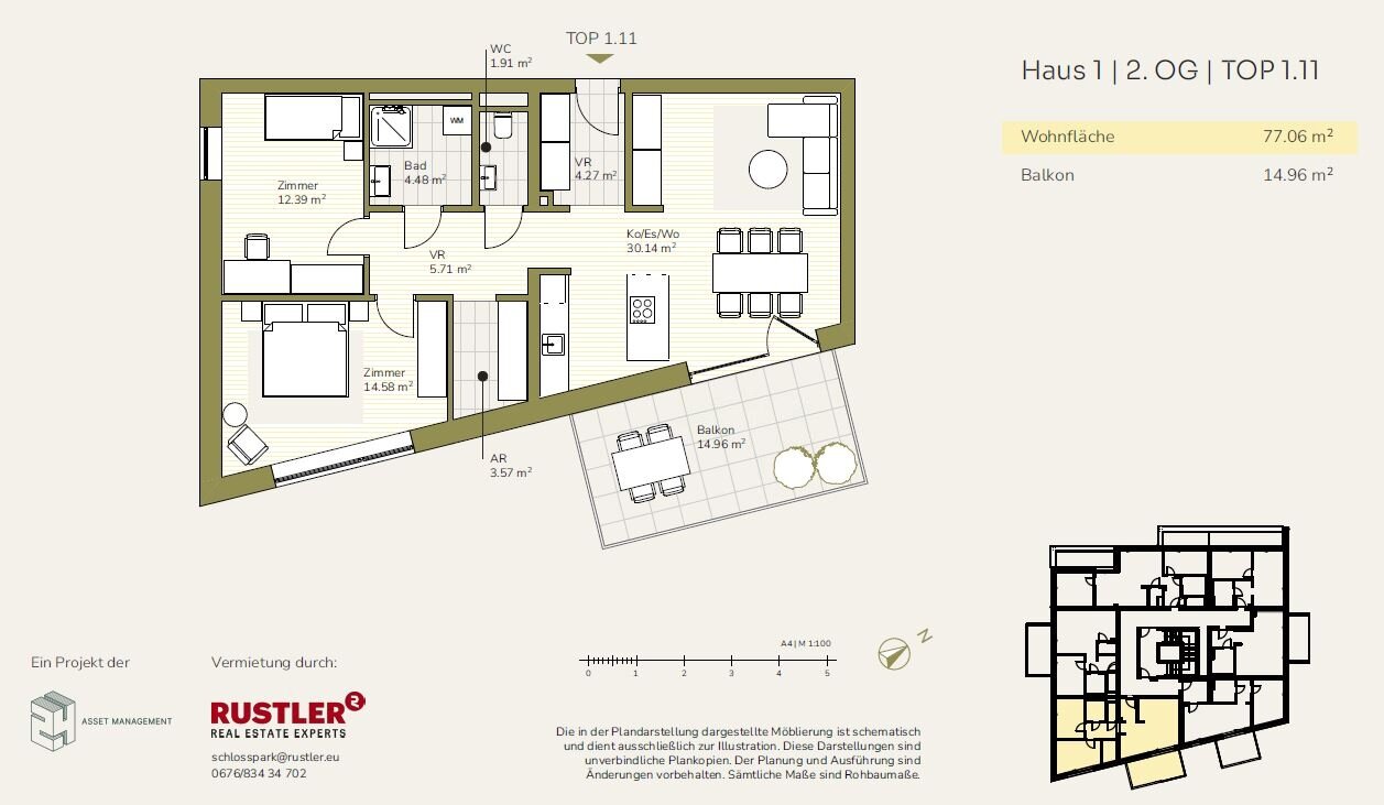 Wohnung zur Miete 781 € 3 Zimmer 77,1 m²<br/>Wohnfläche 01.09.2025<br/>Verfügbarkeit Straßgang Graz 8054