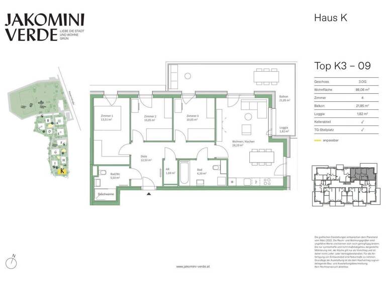 Wohnung zum Kauf - Erstbezug 439.000 € 4 Zimmer 3. Geschoss Kasernstraße Jakomini Graz 8010