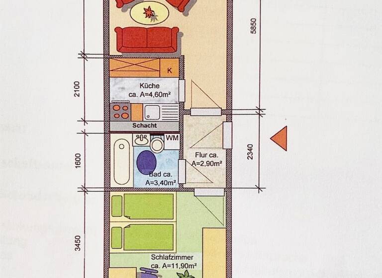 Wohnung zur Miete 210 € 2 Zimmer 39,3 m² Heinrich-Mauersberger-Ring 5c Limbach-Oberfrohna 09212
