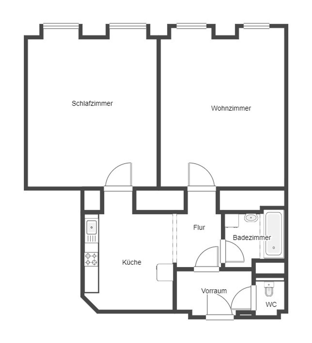 Wohnung zum Kauf 269.500 € 2 Zimmer 56 m²<br/>Wohnfläche EG<br/>Geschoss Wien 1180