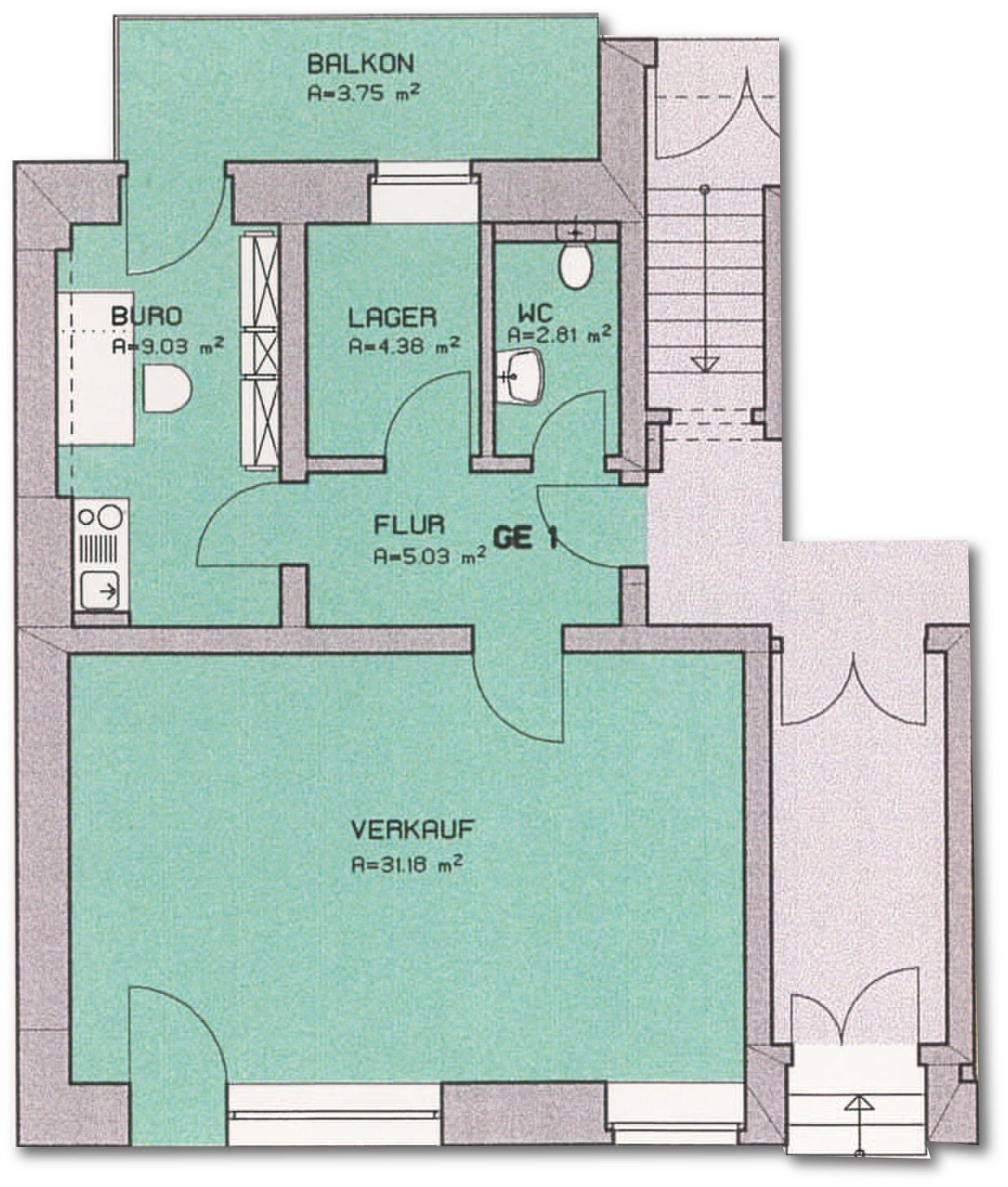 Bürofläche zur Miete provisionsfrei 280 € 2 Zimmer 56,2 m²<br/>Bürofläche Bahnhofstraße 50 Mitte - West 134 Zwickau 08056